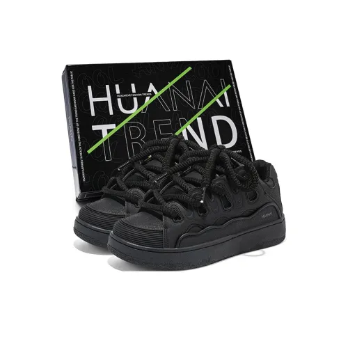 HUANAI Skateboard Shoes Unisex Low-Top Black