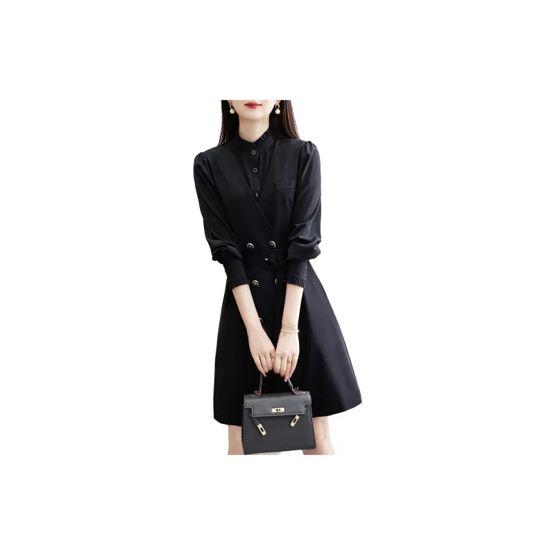 Dme Long Sleeved Dresses Women's Black-2