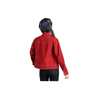 You Cow Me Pants Denim Jacket Women's Red