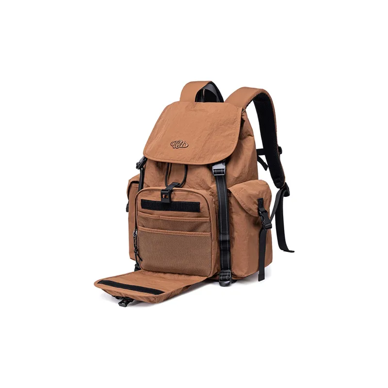 WINNER Nylon Backpack Large Size Unisex Brown/Black-4