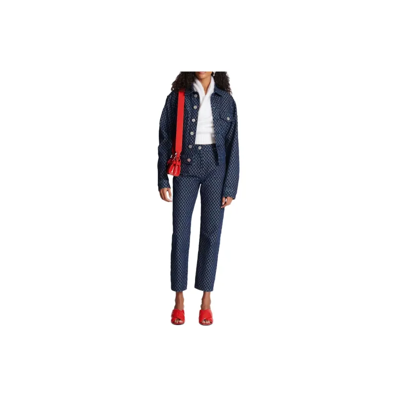 BALMAIN Monogram print Straight leg Jeans-1