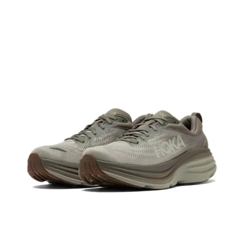 HOKA ONE ONE Bondi 8 Cushioned Slip Resistant Low Top Casual Shoes Men's Army Green-2