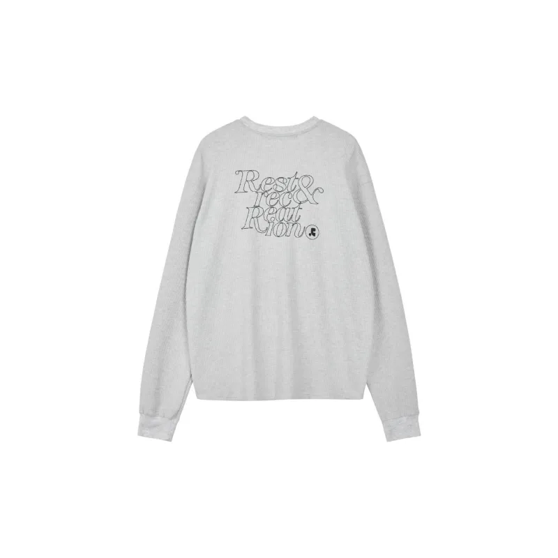 Rest&Recreation OVERSIZED WAFFLE CREWNECK T SHIRT T Shirt Men's LIGHT GREY/Light Gray-1