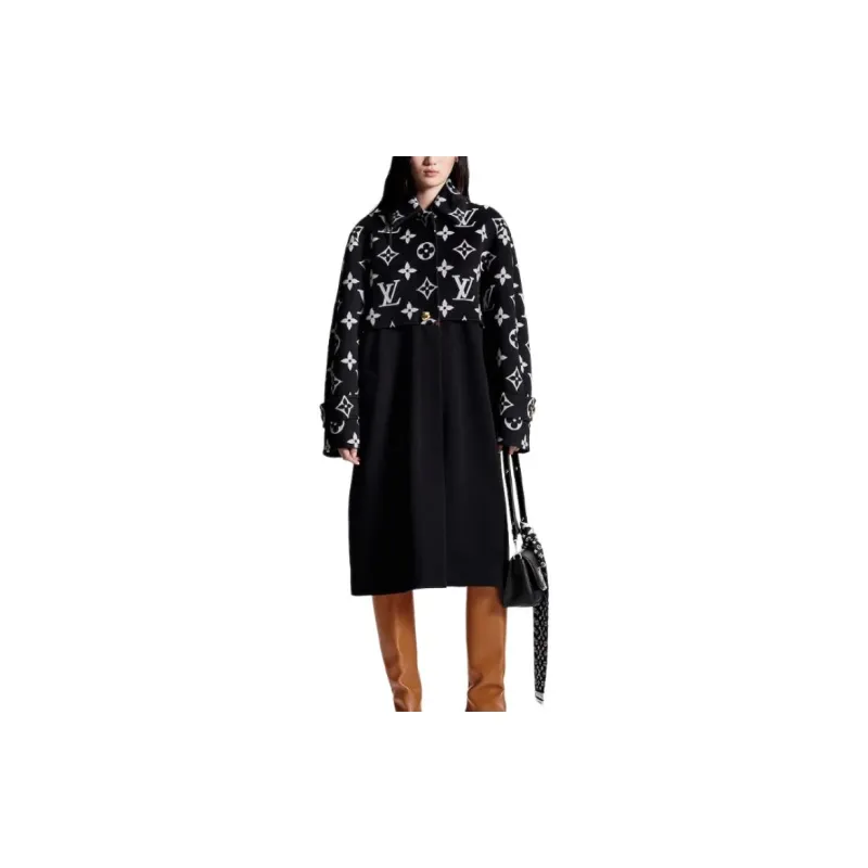 LOUIS VUITTON Oversized Monogram Accent Coat-1