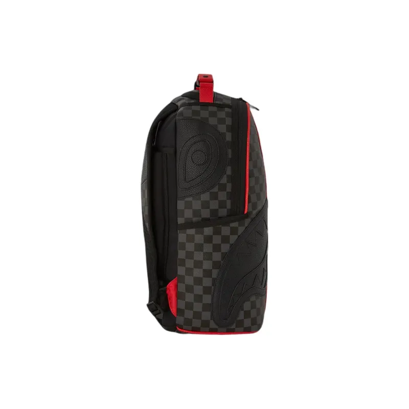 SPRAYGROUND Artificial Leather Backpack Unisex Black & Red-3