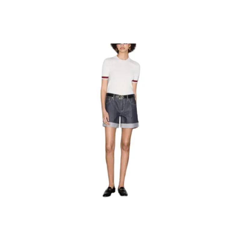 GUCCI Denim Shorts Women's Navy-1