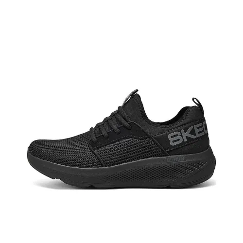 Skechers MEN'S GO Cushioning Wear Resistant Low Top Running Shoes Men's Black