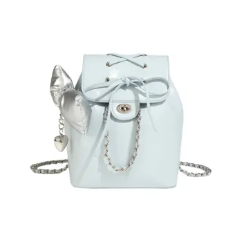 NOMK PU Backpack Handbag Women's Blue/Silver/Pink