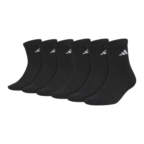 Adidas Mid Calf Socks Unisex Black 9 Double Loads