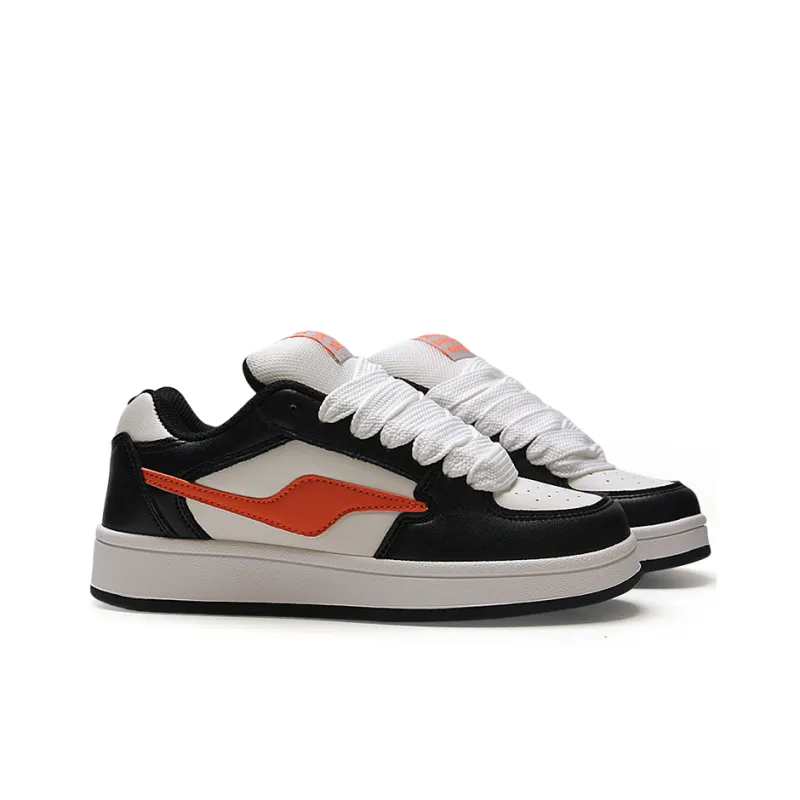 STUR YSN Wear resistant And Lightweight Low Top Skateboard Shoes Unisex Black Orange-3