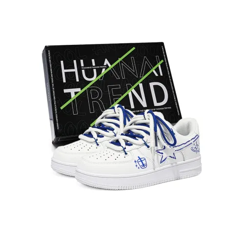 HUANAI Skateboard Shoes Unisex Low-Top White/Blue