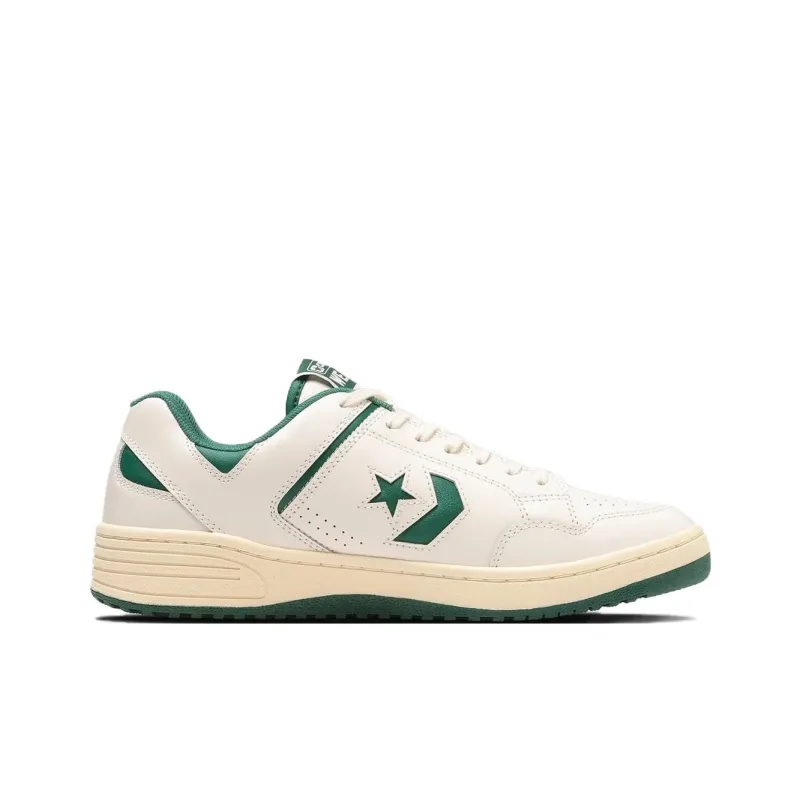 Converse Weapon Anti Slip Wear Resistant Low Top Skateboard Shoes Unisex White Green-1