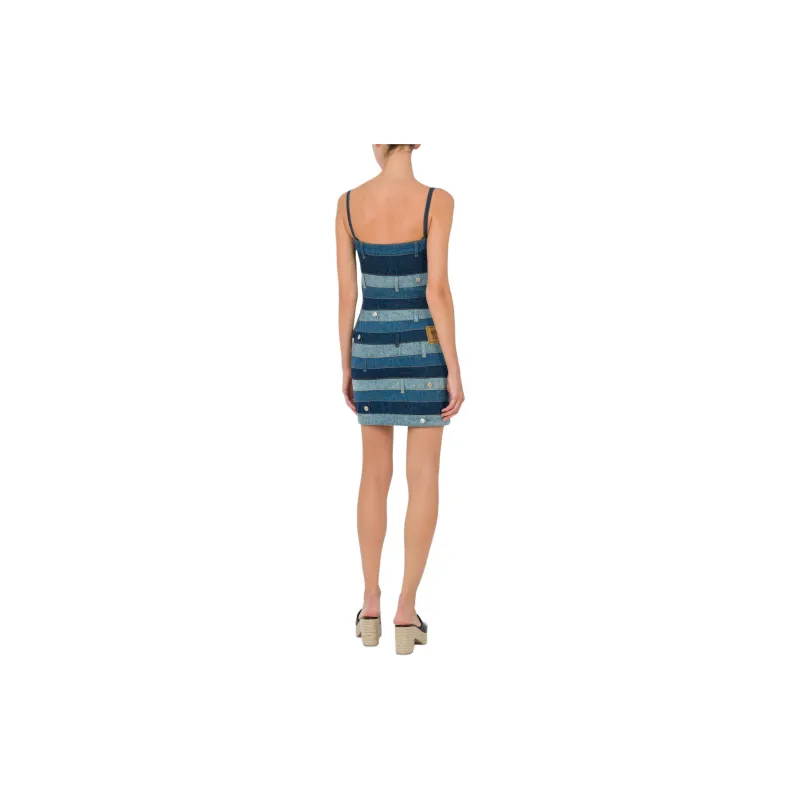 MOSCHINO Jeans Patchwork design Denim Minidress-2