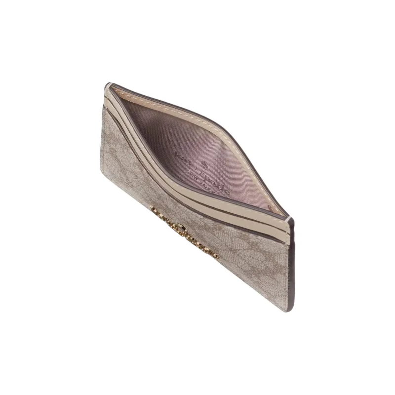 Kate Spade PVC Card Holder Trumpets Women's Dark Beige Multicolor-2