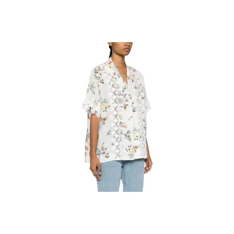 Zimmermann Floral print Lace appliqué Shirt-3