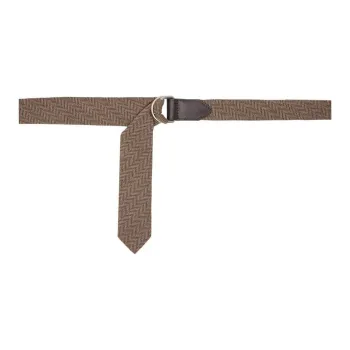DRIES VAN NOTEN Silk Belt Men's Brown 5.5cm