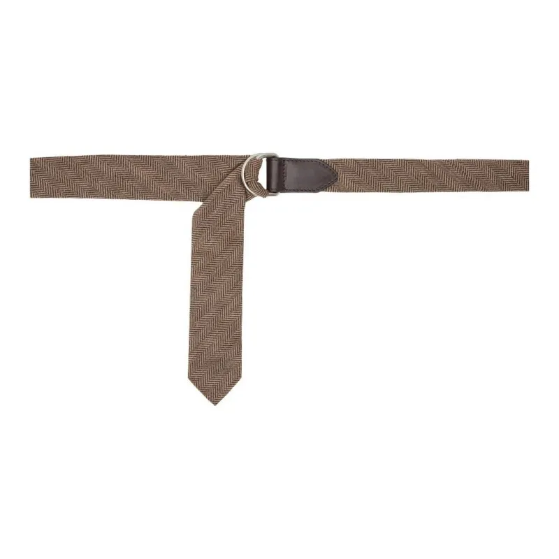 DRIES VAN NOTEN Silk Belt Men's Brown 5.5cm-0