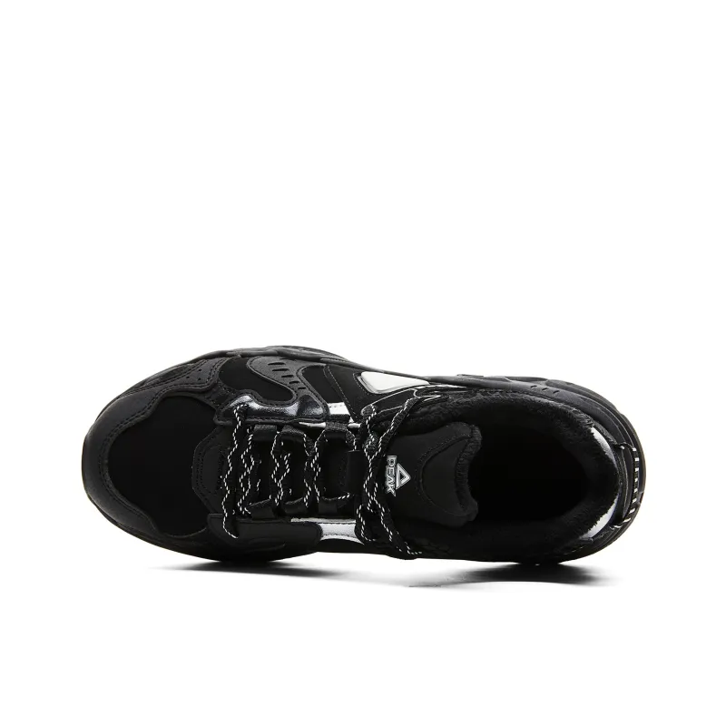 PEAK Taichi P2K Winter Edition Cushioning Rebound Height Increasing Slip Resistant Low Top Casual Shoes Women's Black-3