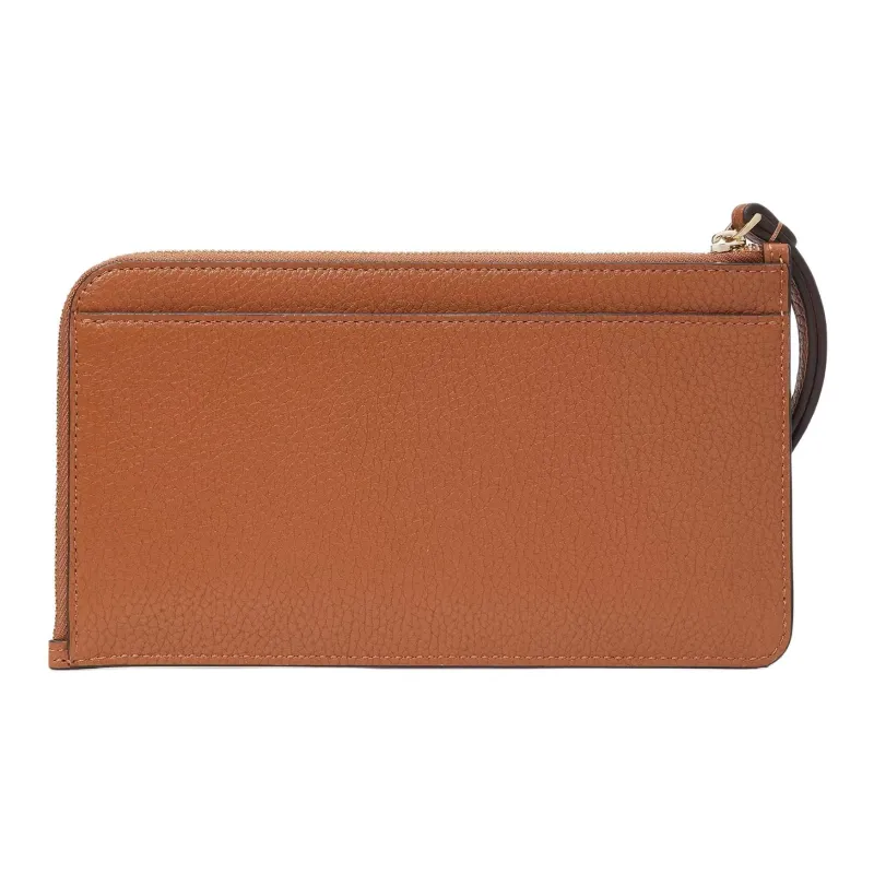 Kate Spade Lucy Litchi Grain Leather Clutch Medium Size Women's Gingerbread-1