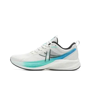 XTEP Cushioned Slip Resistant Low Top Running Shoes Men's Sail White/Aurora Green
