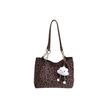 FAMAN Flannelette Shoulder Bag Regular Women's Coffee/Brown