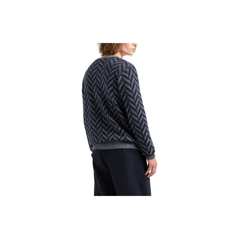 EMPORIO ARMANI Icon Virgin wool Jumper With Two tone Jacquard Chevron Motif-3