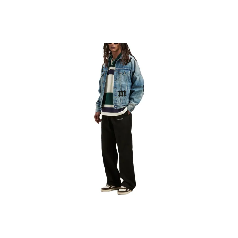 PALM ANGELS Logo Embroidered Drawstring Trousers-2