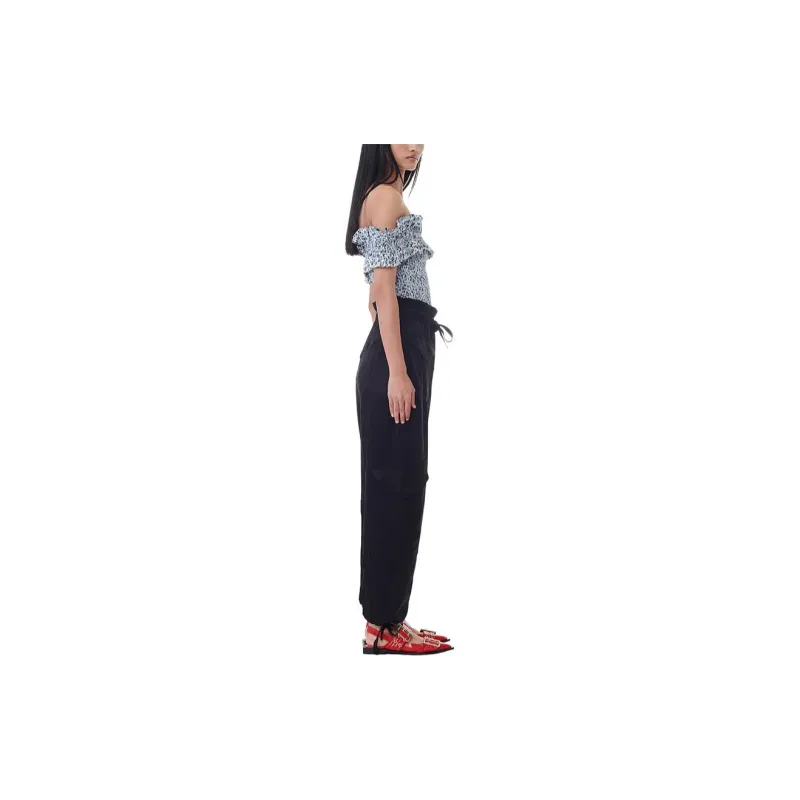 GANNI Washed Satin Trousers-3