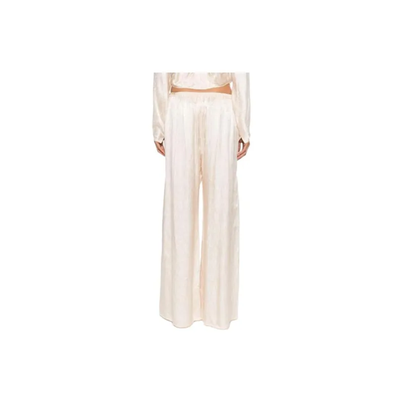 Forte Forte Check pattern Ruched detail Satin Palazzo Pants-1