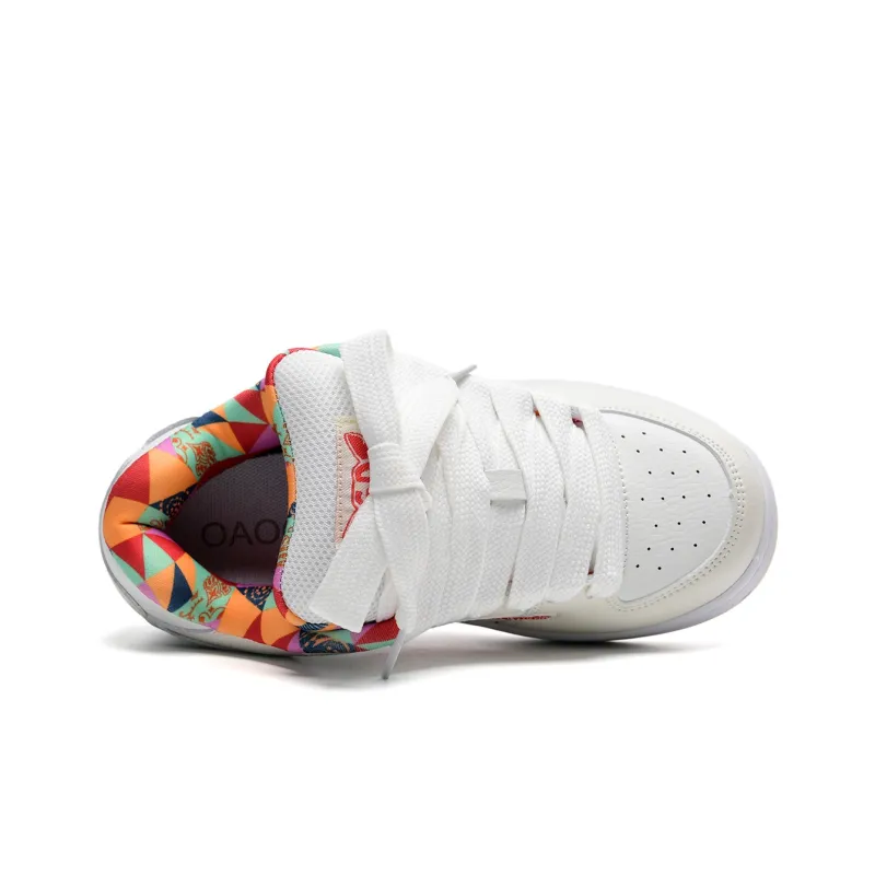 OAOQ Height Increasing Wear-Resistant Lightweight Breathable Slip-Resistant Low-Top Skateboard Shoes Unisex Box-36