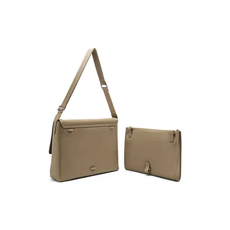 PEDRO Nylon Crossbody Bag, Shoulder Bag Men's Black/Light Taupe-10