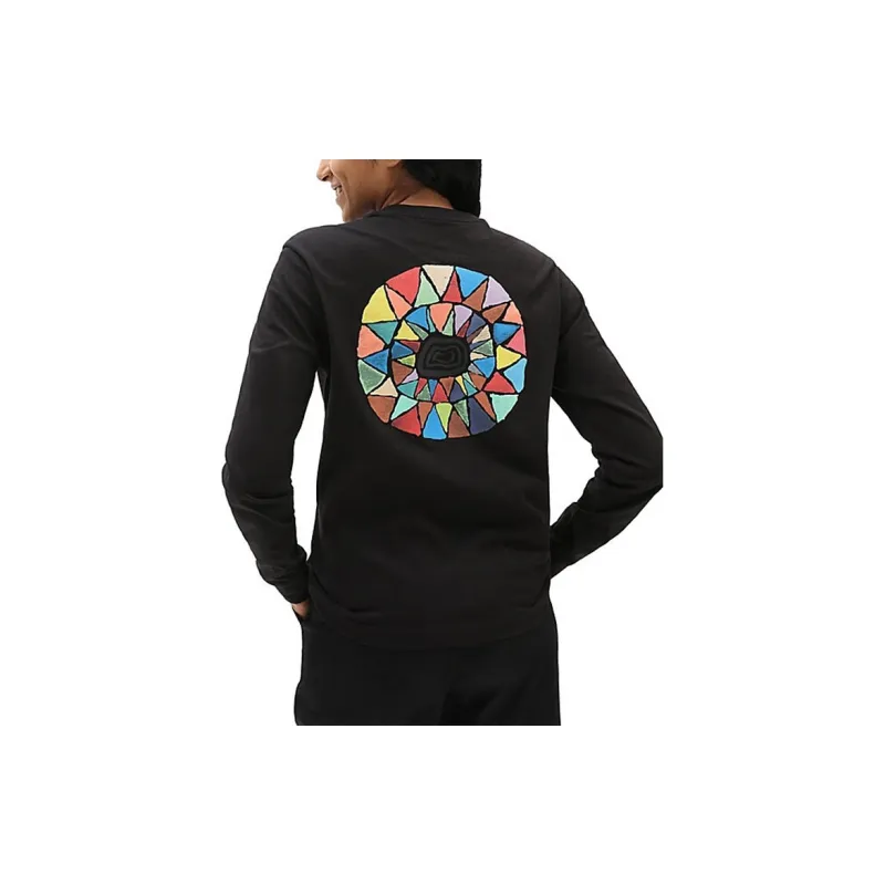 Vans Set in Sleeve T Shirt Women's Black-3