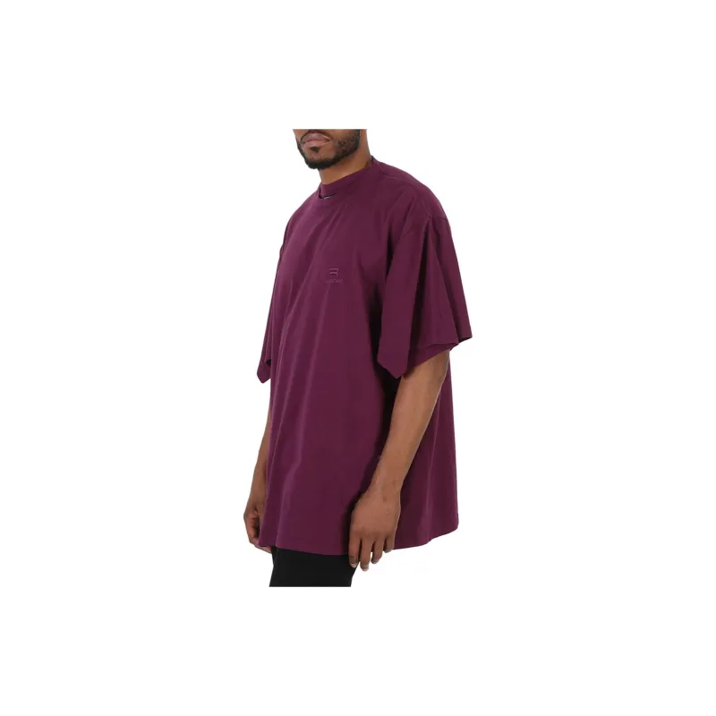 Balenciaga T Shirt Women's Purple Loose Fit Style-4