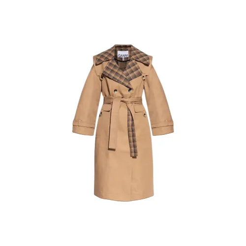 GANNI Coats Women's Beige