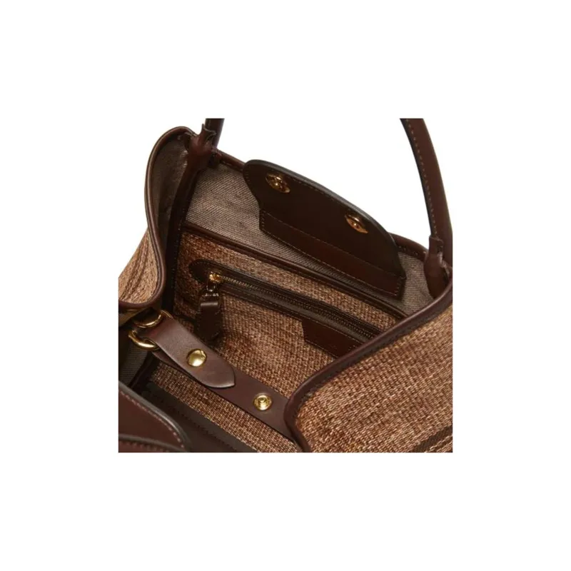 MaxMara Nylon Shoulder Bag, Crossbody Bag, Handbag Women's Tobacco Brown-6