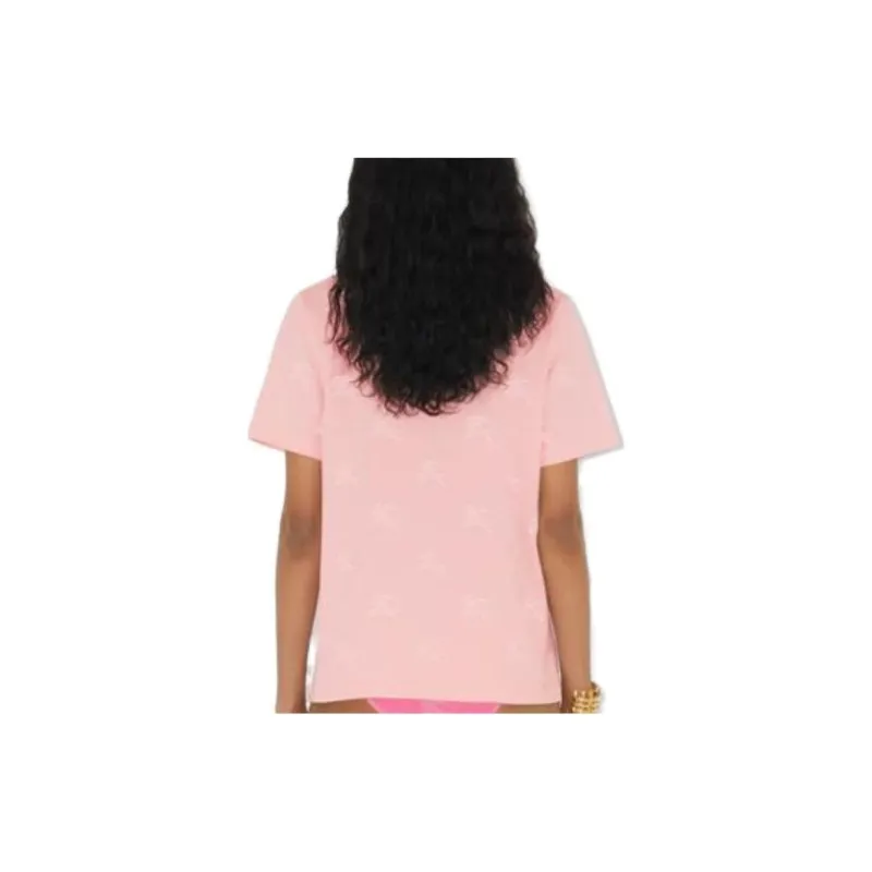 Burberry Equestrian Knight Round Neck T shirt Pink-2