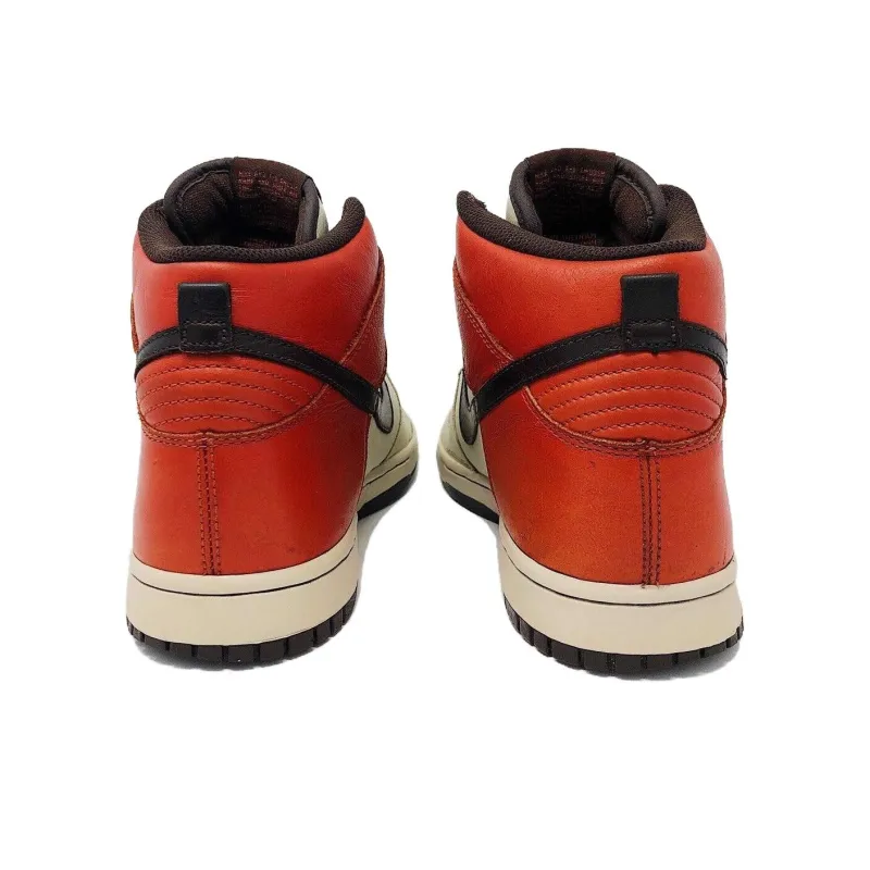 Nike Dunk Premium Abrasion Resistant Breathable High Top Skateboard Shoes Unisex White Red-4