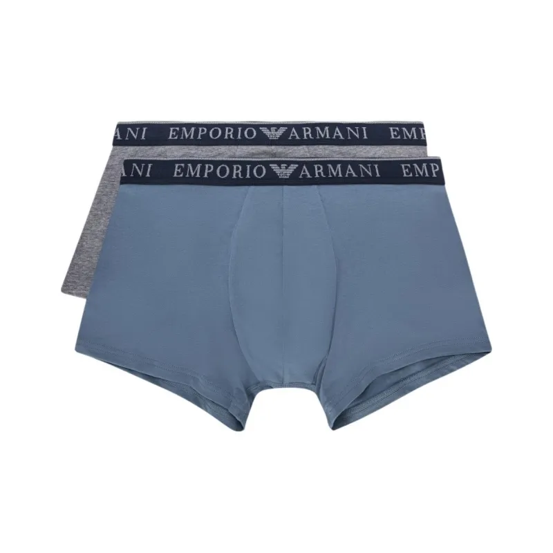 EMPORIO ARMANI FW24 Underpants Men's 2 Pack Blue+Gray-0