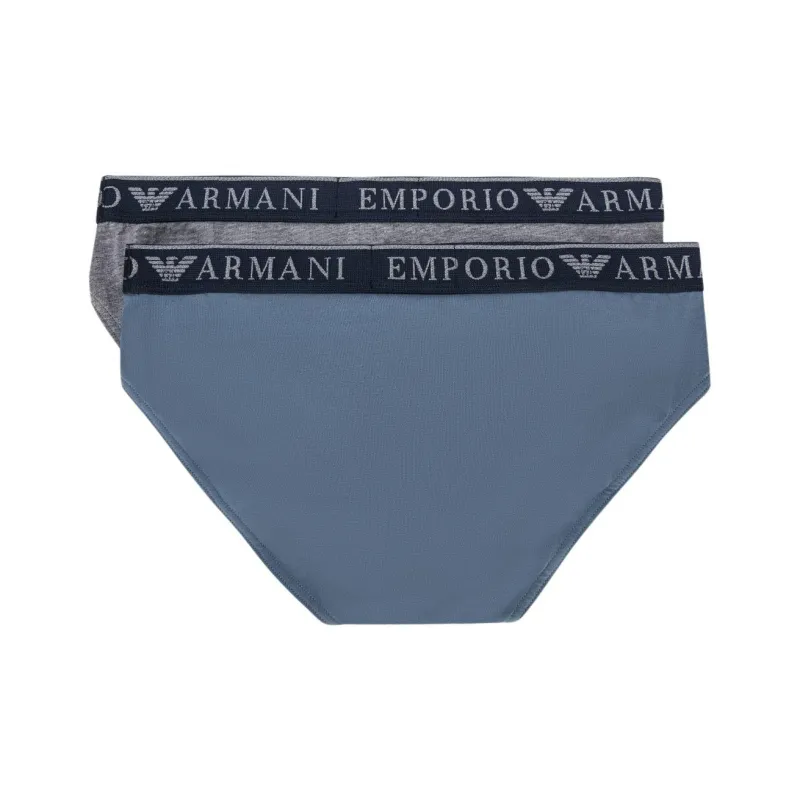 EMPORIO ARMANI FW24 Underpants Men's 2 Pack Blue+Gray-1