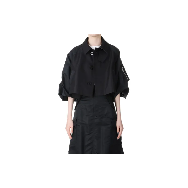 Sacai Gabardine And Twill Jacket 'Black'-2