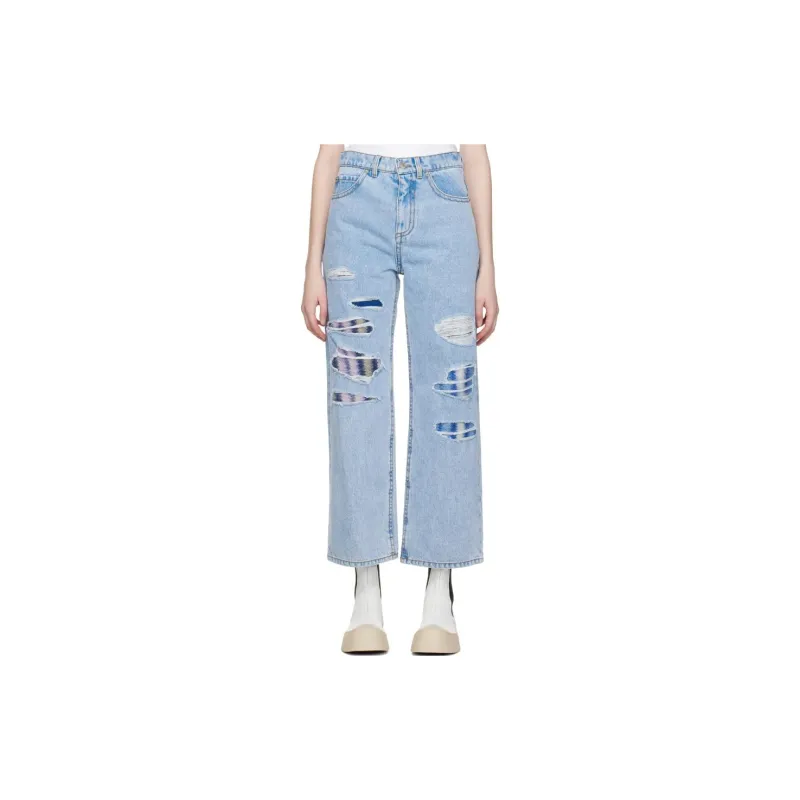 MARNI Mohair Patch Denim Jeans 'Illusion Blue'-2