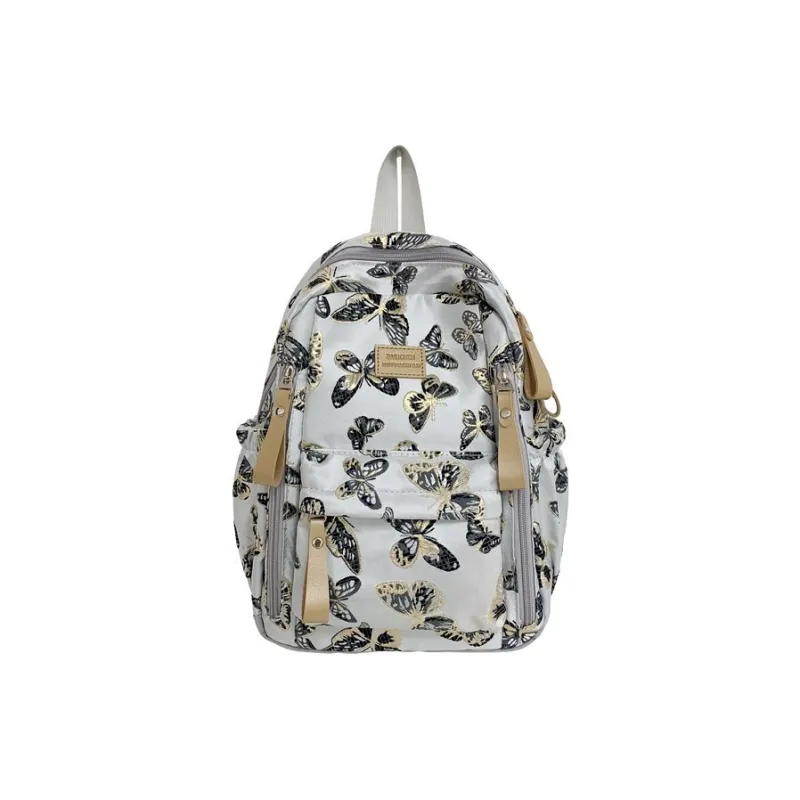 BAODIDAISHU Composite Cloth Backpack Small Backpack Medium Size Women's Light Blue/Black/Pink/Silver-12