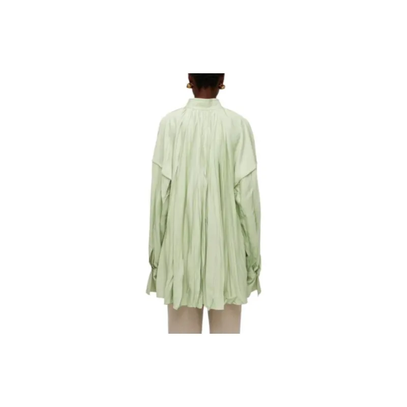Ferragamo Split Neck Drop Shoulder Pleated Kaftan-4