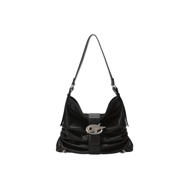 ONE TIME Pu Shoulder Bag Large Size Women's Matte Brown/Pure Black-6