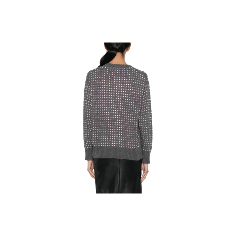 SportMax Embellished V Neck Jumper-2