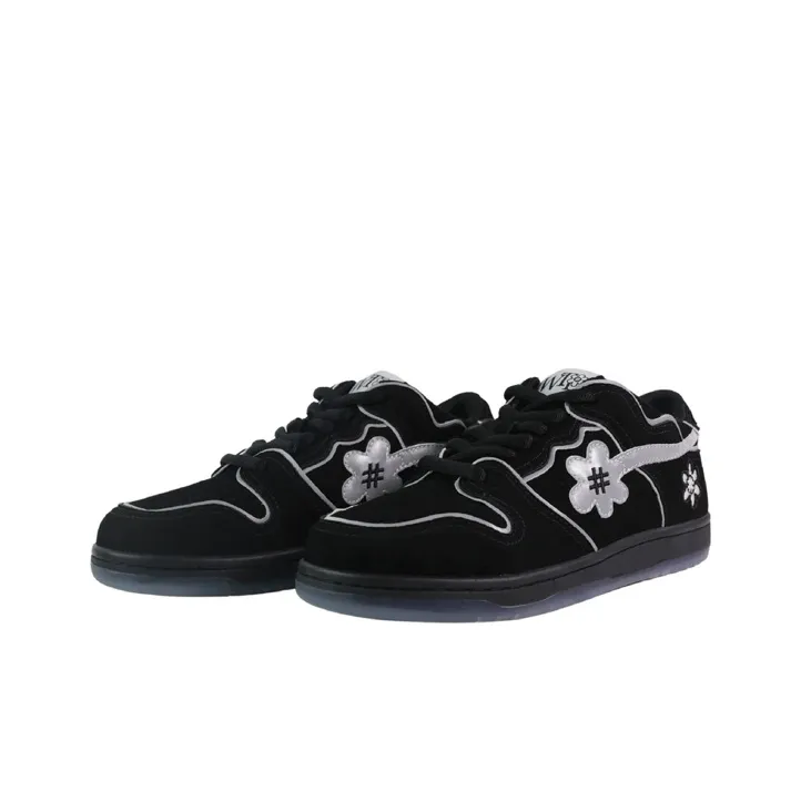 WATER THE PLANT Low Top Skateboard Shoes Unisex Black-2