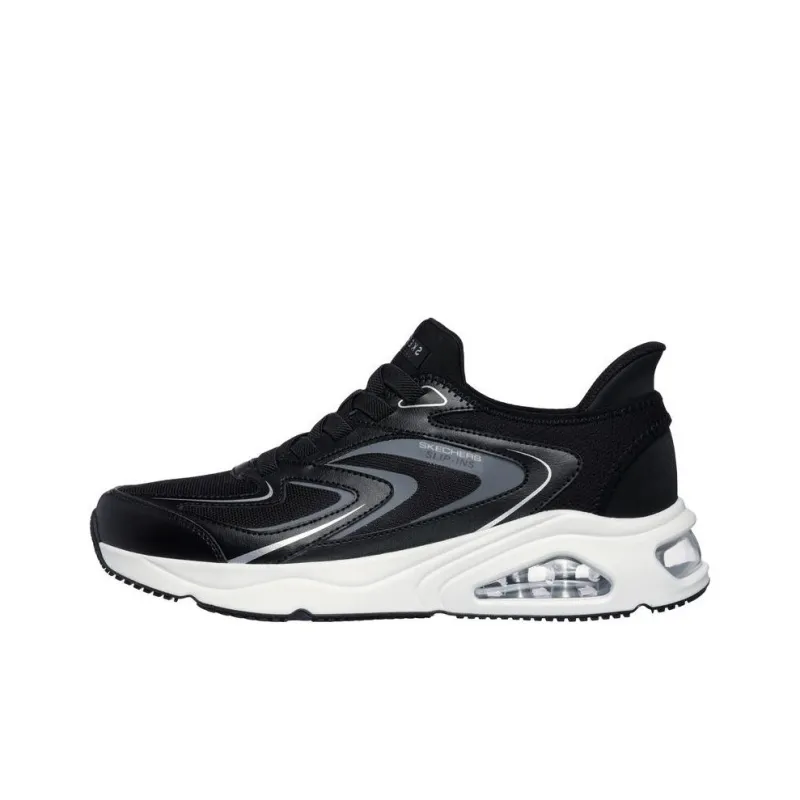 Skechers Breathable And Lightweight Low Top Running Shoes Men's Black-0