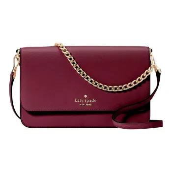 Kate Spade Saffiano Leather Shoulder Bag, Crossbody Bag Medium Size Women's Blackberry