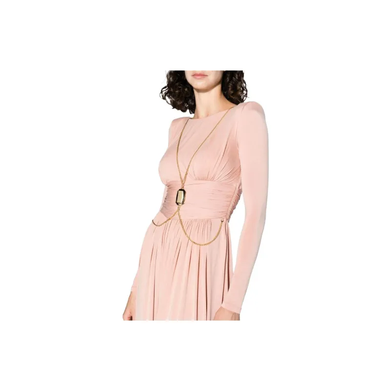 Elisabetta Franchi Long-Sleeved Dresses Women's Pink-5