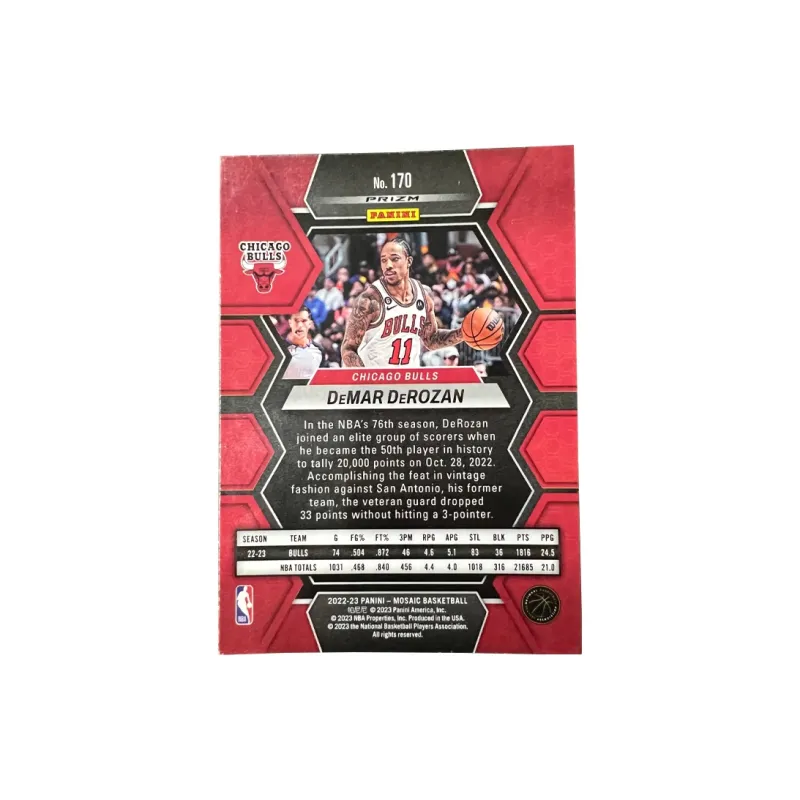 PANINI Bulls DeRozan Mosaic Green Fold Unstoppable Midrange Player Card Rare Card Sports Cards 1 Pc-1
